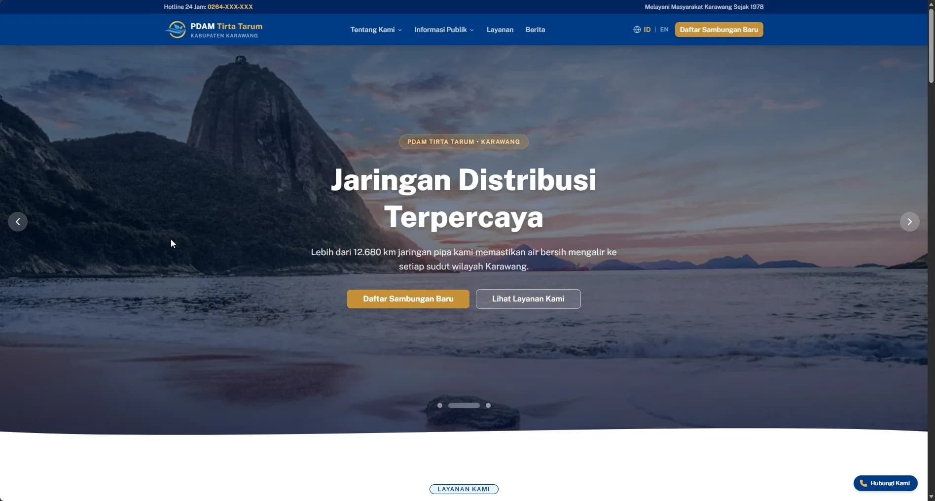 Portal Web PDAM Tirta Tarum Karawang